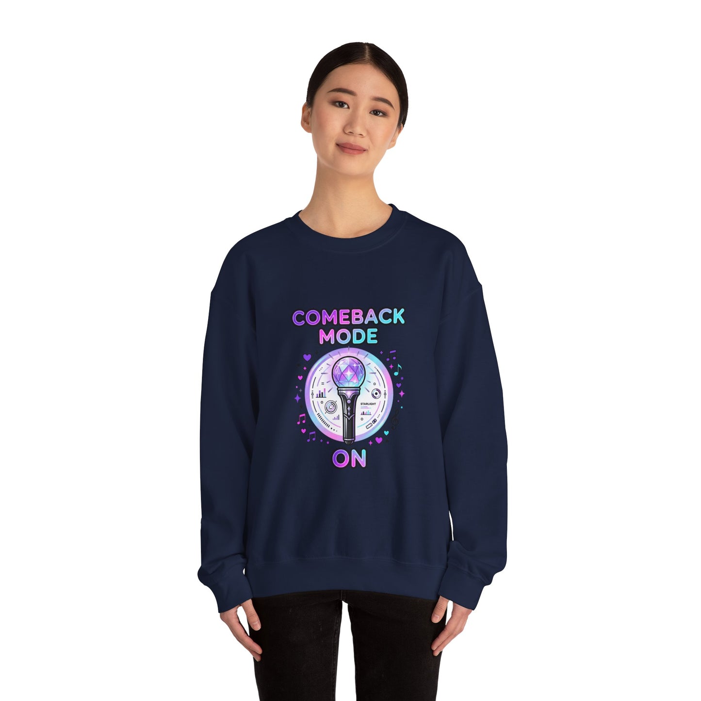 Comeback Mode On Crewneck, K-pop comeback, fan chant sweatshirt