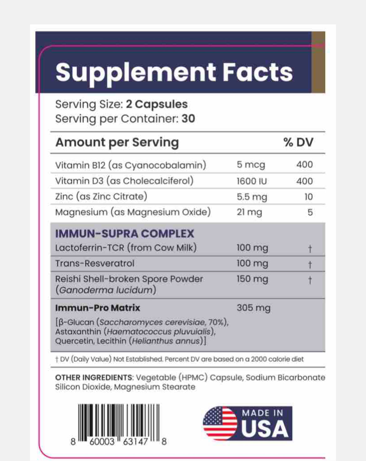 iHealth ImmunFerrin SUPRA Immuno-Cellular Support 60 Caps Patented 0.92 oz NEW