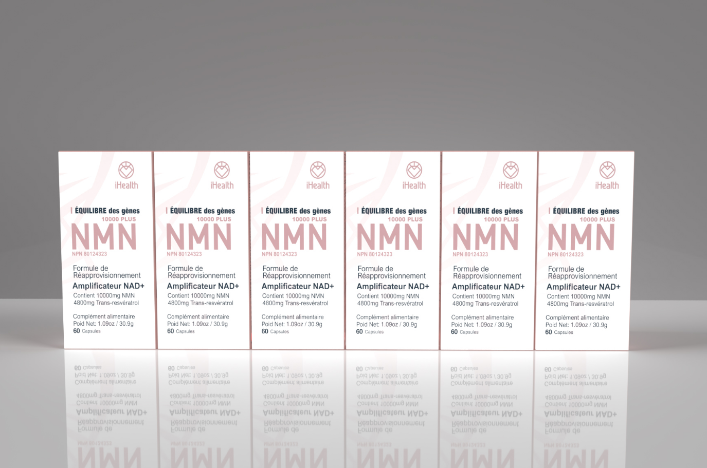 6 Bottles iHealth NMN Gene Balance Replenish Formula NAD+ Cognitive 60 caps 10000mg NMN and 4800mg Trans-Resveratrol NEW