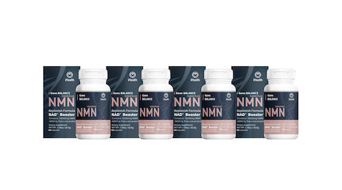 4 瓶 iHealth NMN 基因平衡补充配方 NAD+ 认知 60 粒胶囊 10000 毫克 NMN 和 4800 毫克反式白藜芦醇新品