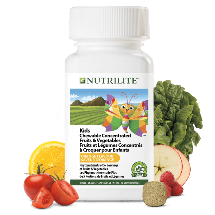 Amway Nutrilite™ Kids Chewable Concentrated Fruits and Vegetables 60 Tablets NEW