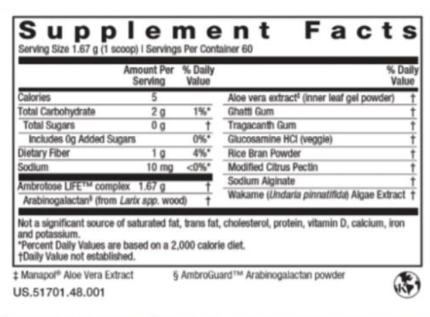 Mannatech 2 Pack Ambrotose LIFE 100g Canister Pure Ambrotose Powder Immune NEW