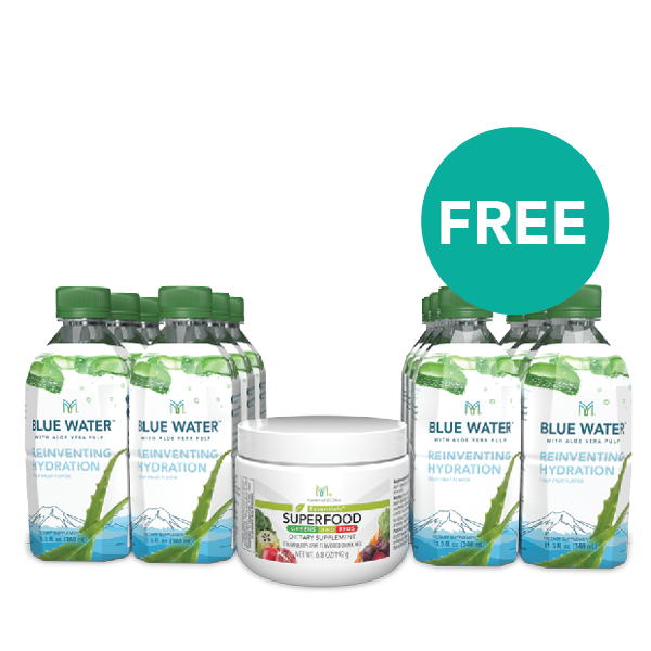 Mannatech Superfood Greens Reds 12 Packs Blue Water Sweet Value Bundle 13pcs NEW