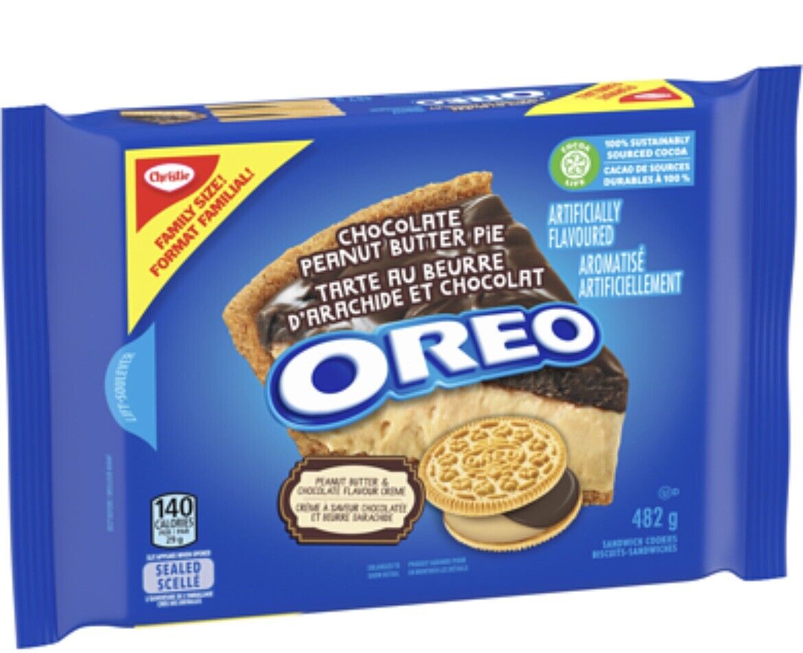 Oreo Chocolate Peanut Butter Pie Cookies Snack 482g Box Delicious Flavor NEW