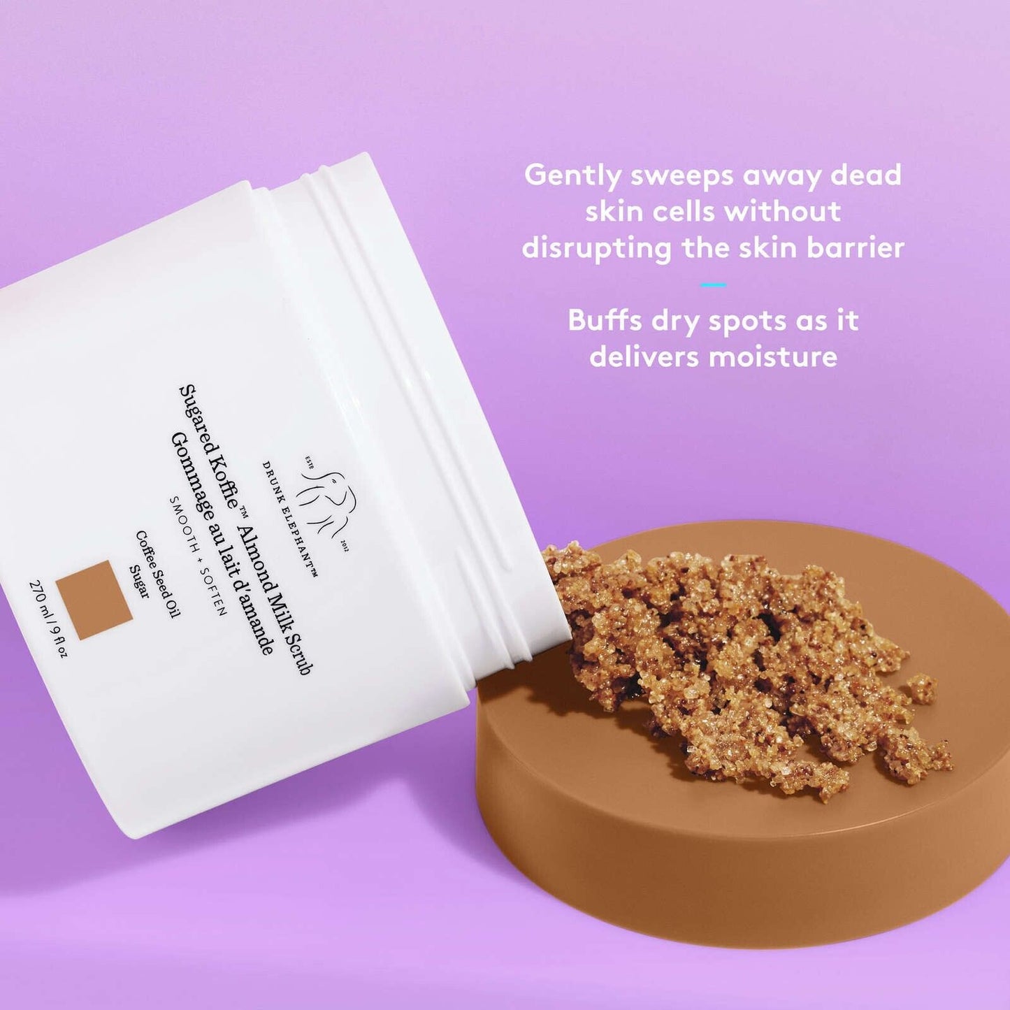 Drunk Elephant Sugared Koffie Almond Milk Body Scrub Softening Blend 270ml NEW