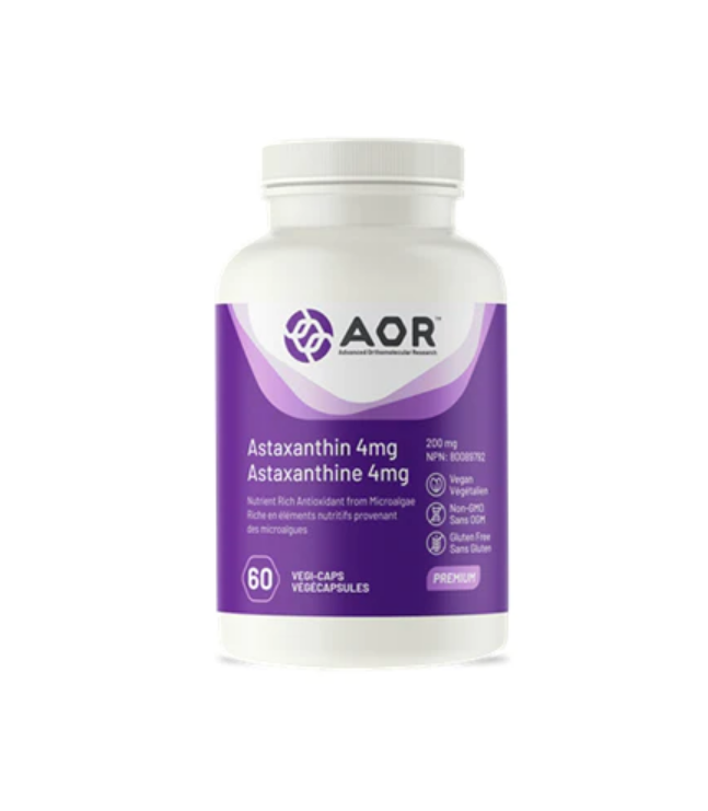 AOR Astaxanthin Ultra 4mg Carotenoid Protection Cell Membrane Vit E 60 Caps NEW