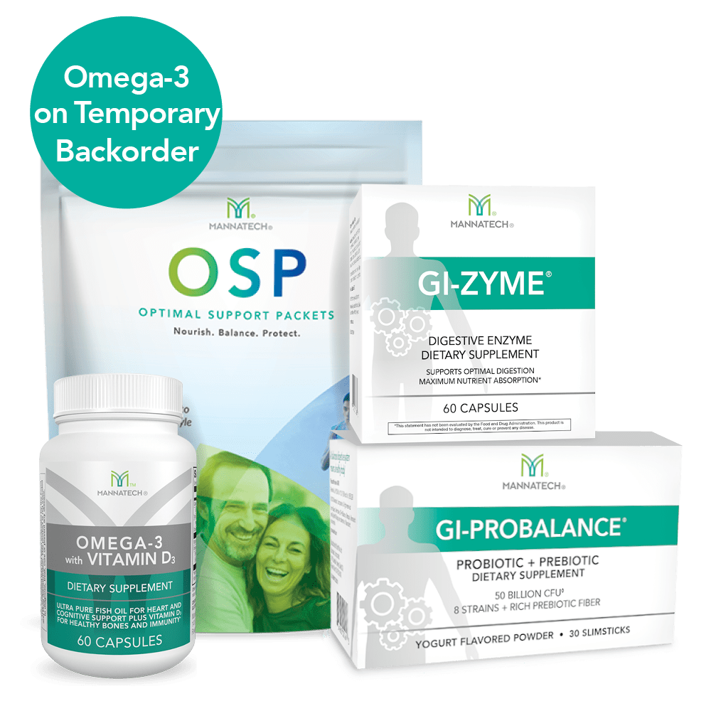 Mannatech Dr. Nugent's Favorites Bundle OSP Omega-3 Gi-Probalance Zyme 4pcs NEW