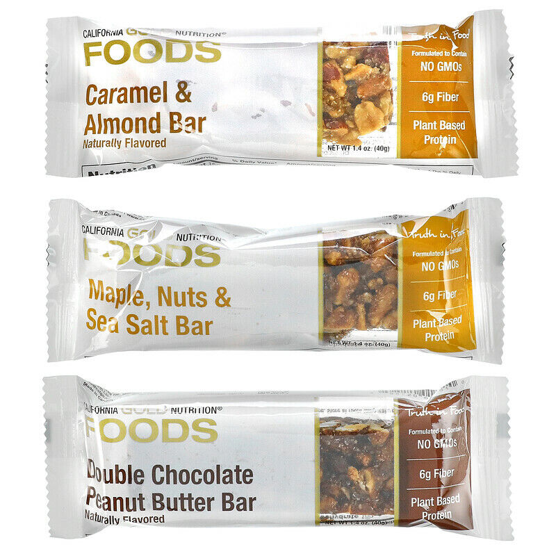 California Gold Nutrition FOODS Sample Snack Bar Pack 3 Bars 1.4 oz each NEW