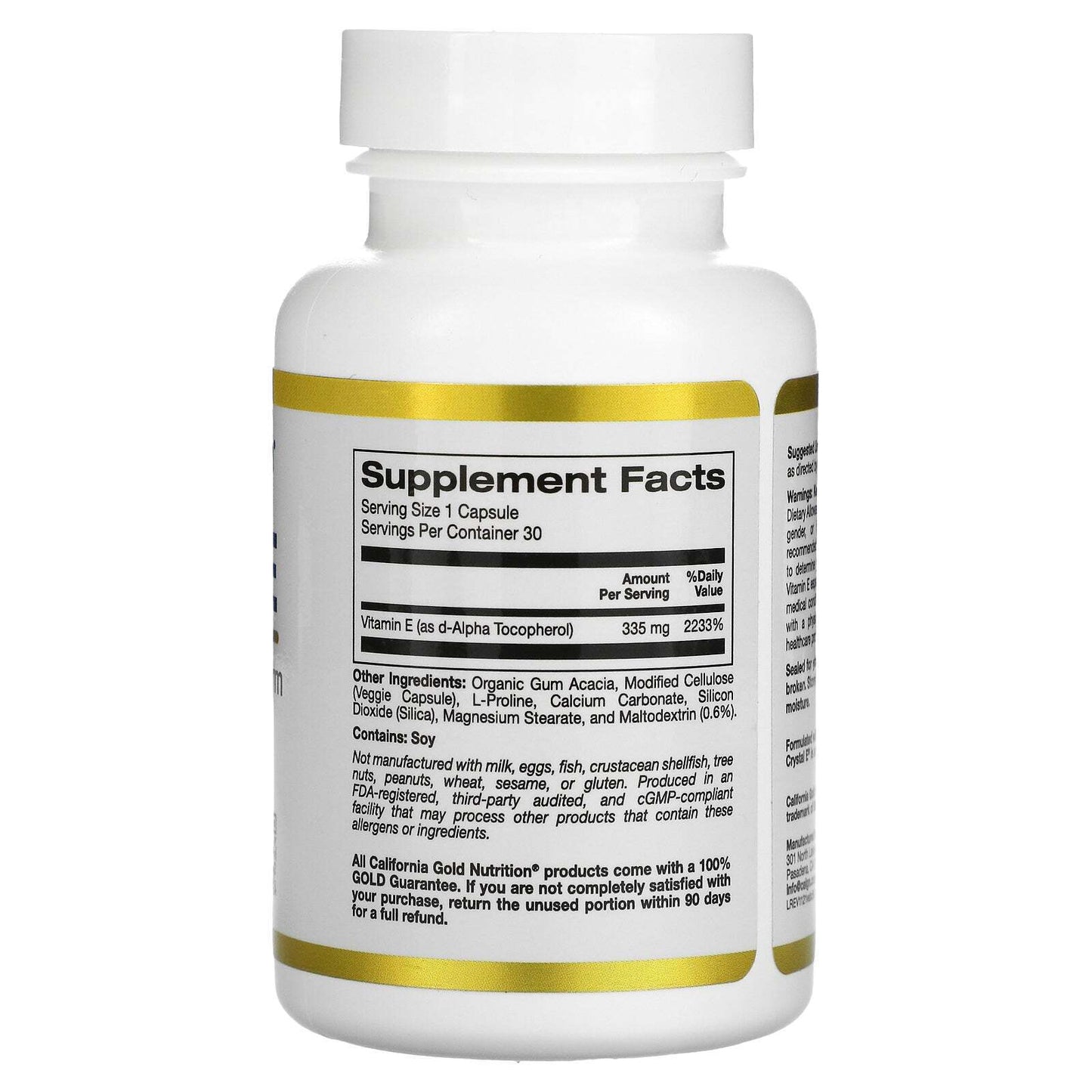 California Gold Nutrition Bioactive Vitamin E Antioxidant 335mg 30 Veg Caps NEW