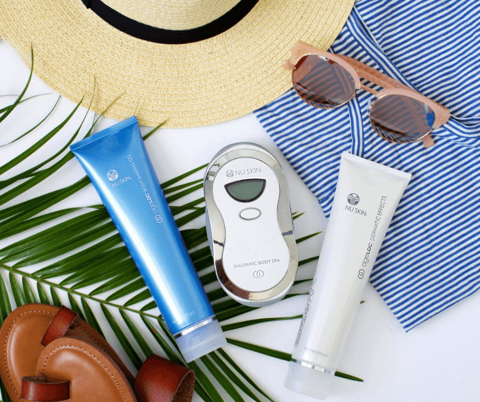 Nu Skin Nuskin 镀锌身体水疗套装带身体塑形凝胶组合保湿霜全新