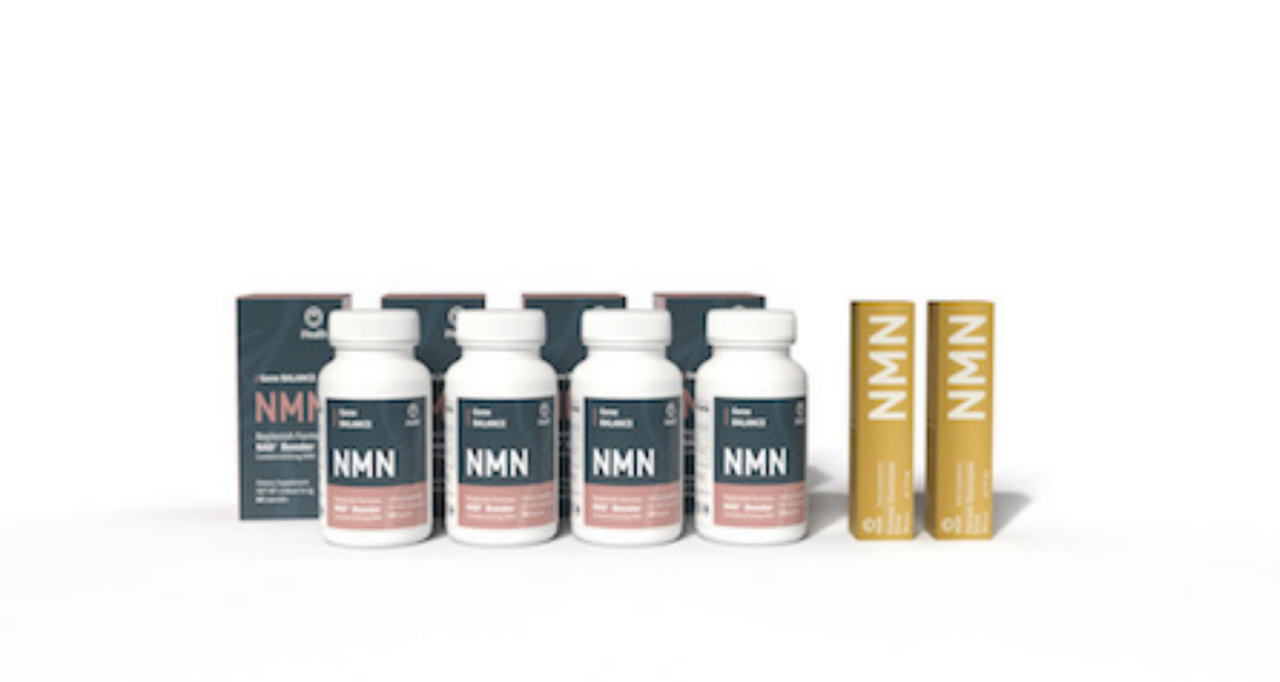 4 Bottles iHealth NMN Gene Balance 60 caps 12000mg ea + 2 Electrolyte Drinks NEW