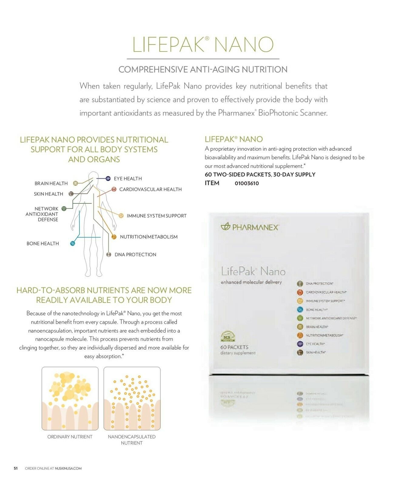 4 盒 Nu Skin Nuskin Pharmanex Lifepak 纳米维生素健康免疫补充剂