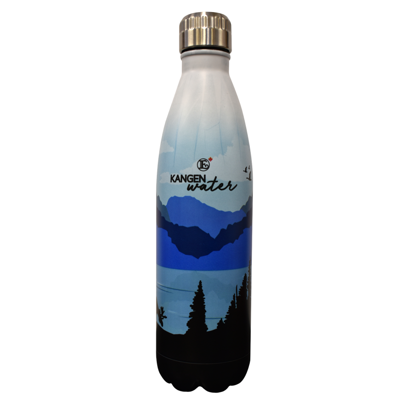 Enagic Kangen Leveluk Stainless Steel Bottle Double Vacuum Wall Blue 750mL NEW