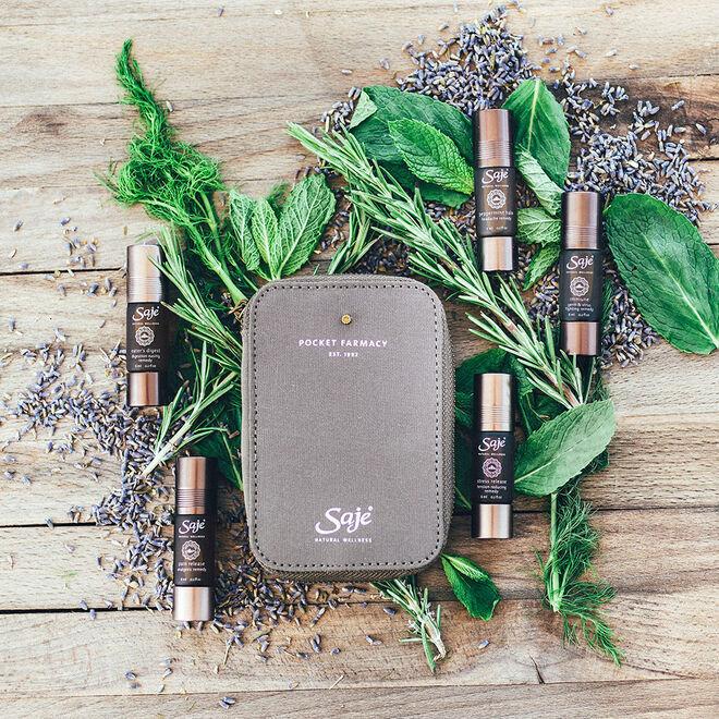 Saje Pocket Farmacy 实体版最佳 Saje 治疗套装 灰色 4 件套 全新