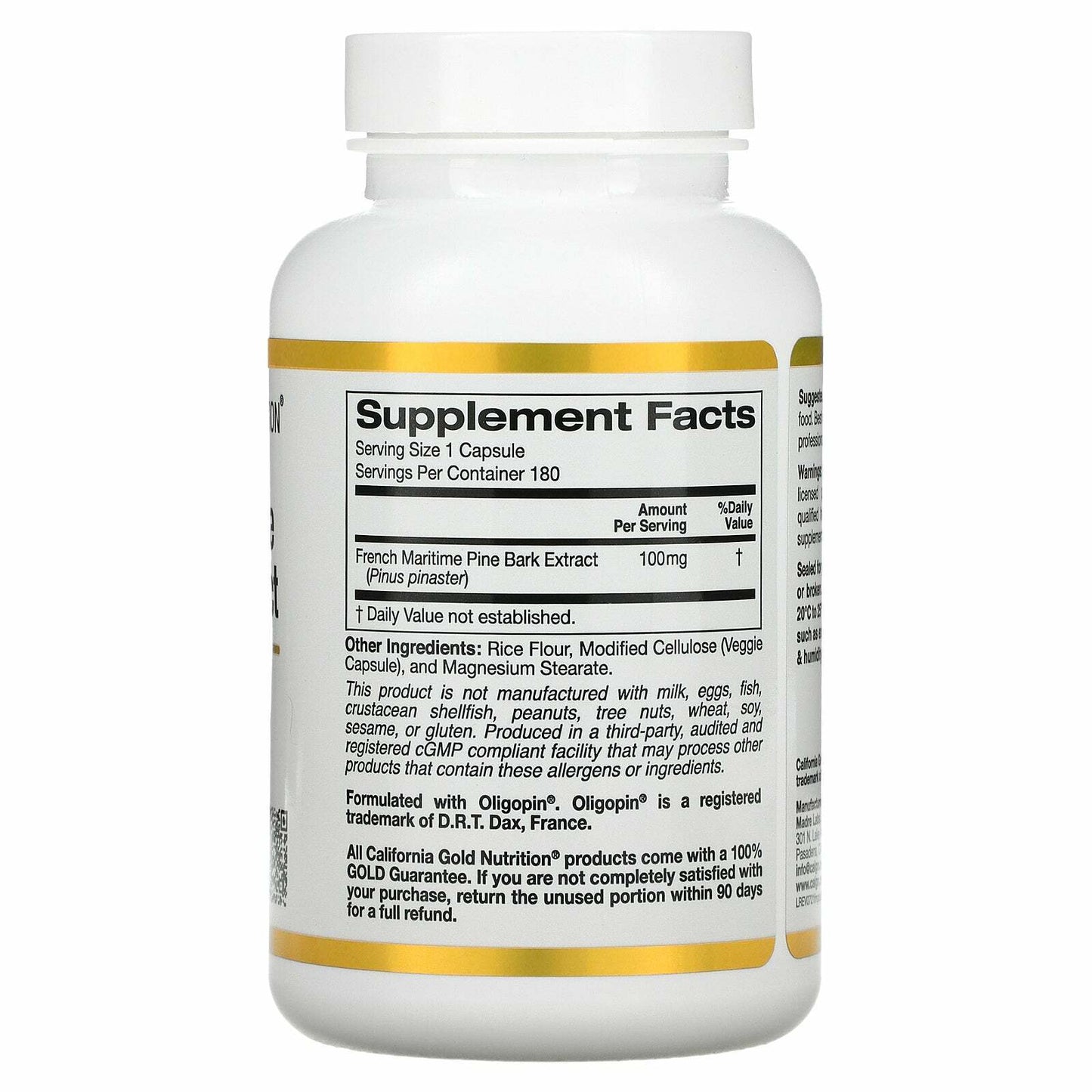 California Gold Nutrition French Maritime Pine Bark Extract 100mg 180 Caps NEW