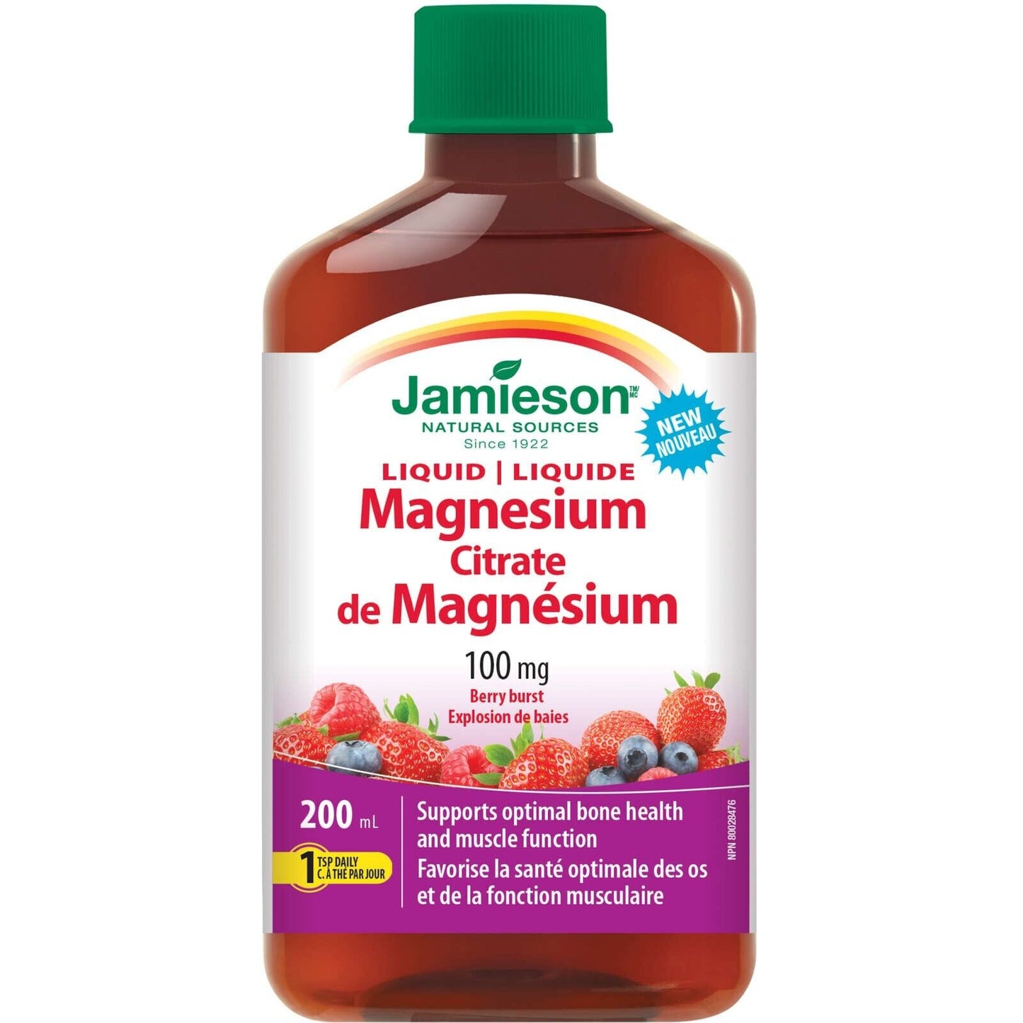 Jamieson 镁液 骨骼牙齿肌肉功能健康支持 200ml 全新