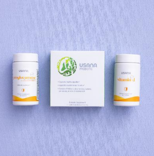 USANA Feeling Fortified Pack Proglucamune 维生素 D 益生菌免疫 3 件装 全新