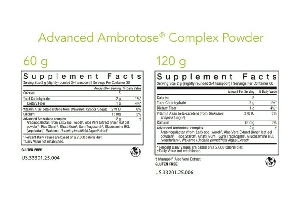 4 Canisters Mannatech Advanced Ambrotose Complex 120g Powder Immune Boost NEW