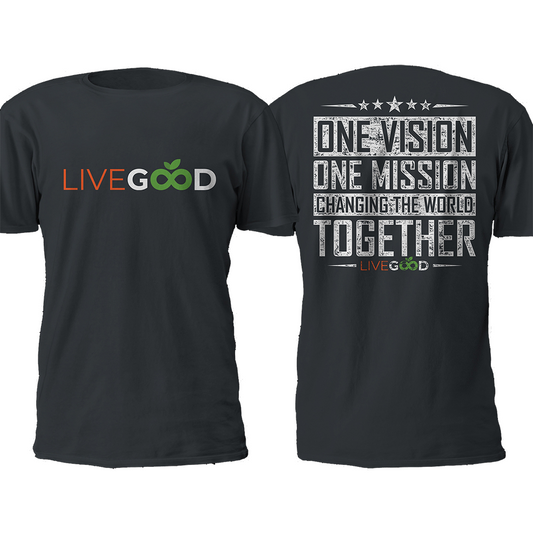 LiveGood One Mission T 恤海军蓝 XX-Large 尺码时尚品质 1 件全新