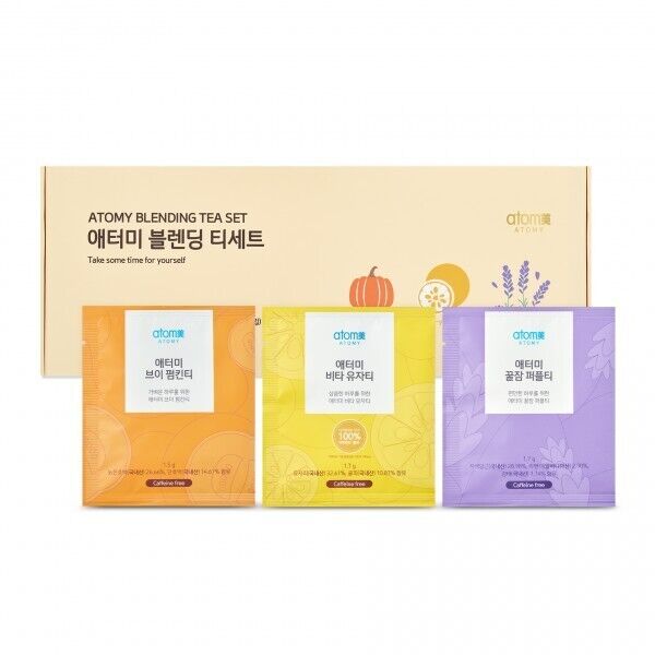 Atomy 混合茶套装 Relax Purple Vita Yuja 深度睡眠 3 种口味 39.2g 全新