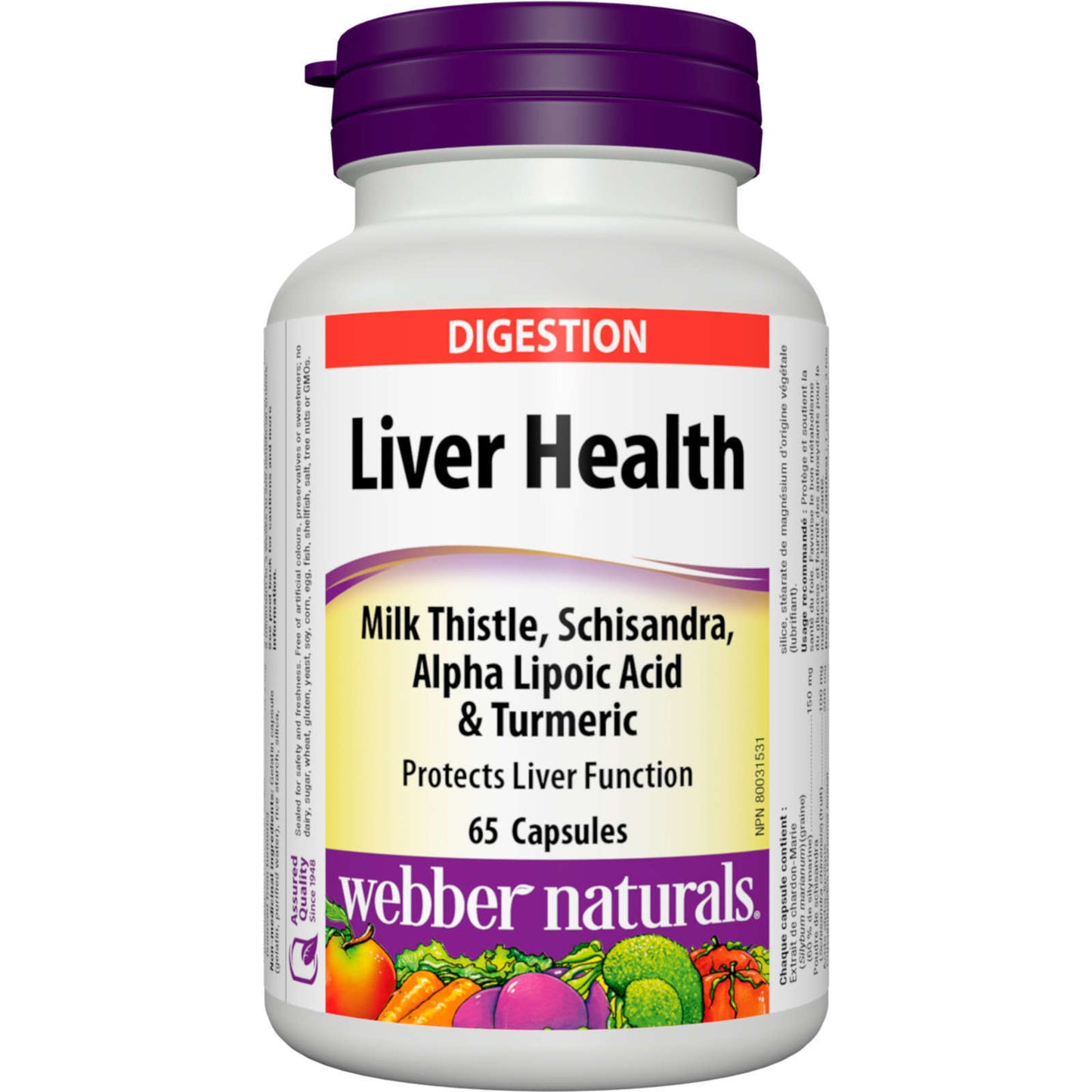 Webber Naturals 肝脏健康奶蓟草五味子α酸 65 片 全新