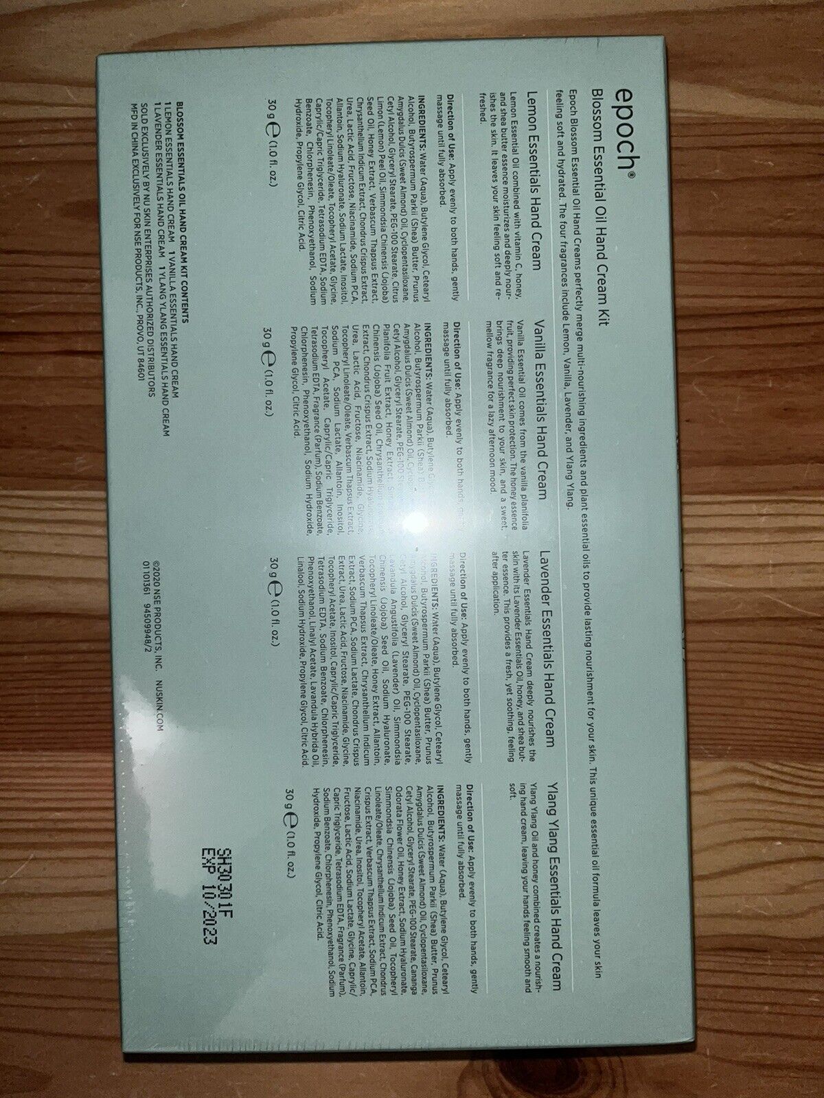 Nu Skin Epoch Blossom Essential Oil Hand Cream Kit Moisturizing 4pcs NEW