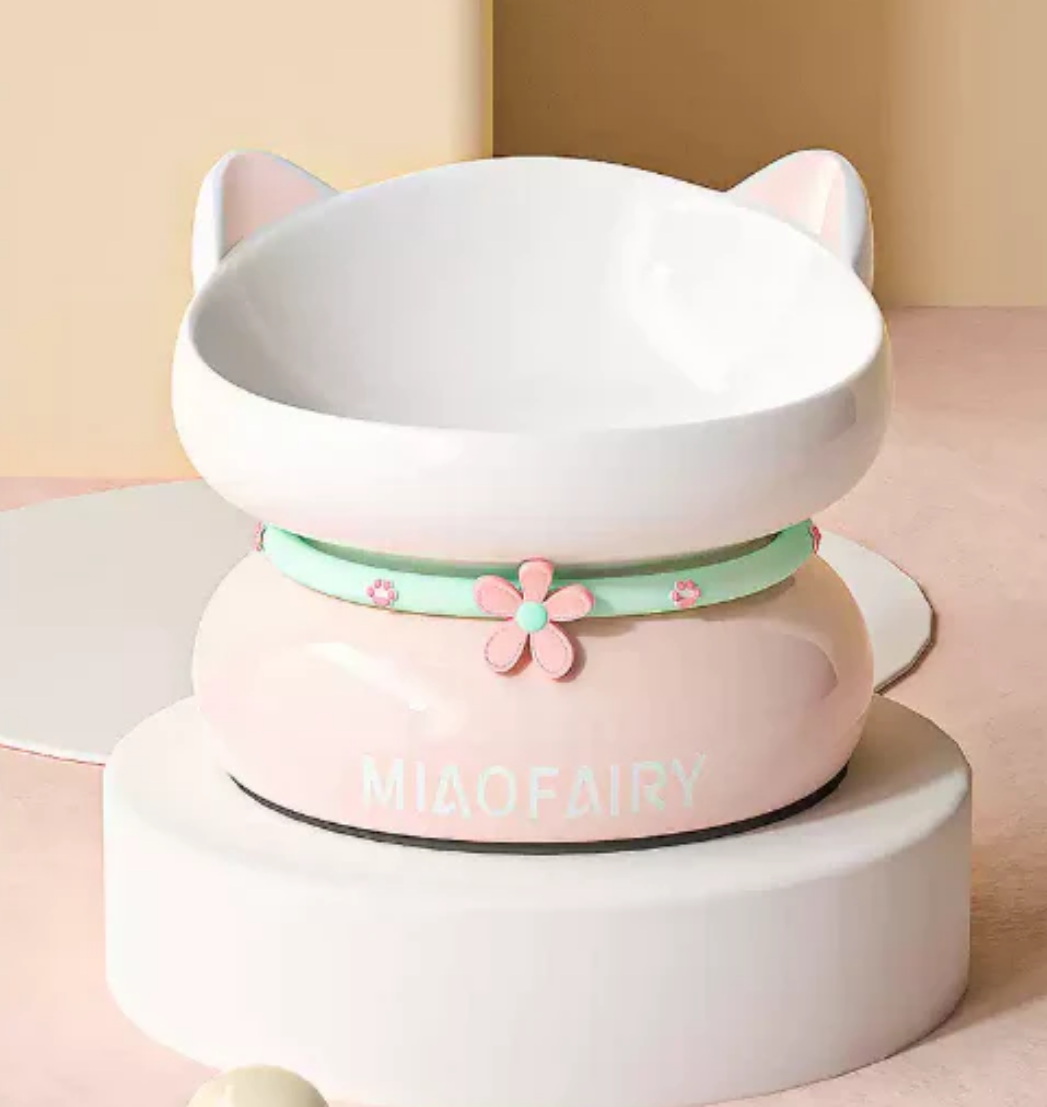 MIAOFAIRY Cat Bowl Orange Color Durable Practical Easy Daily Use Food Water NEW