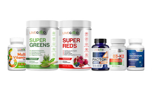 LiveGood 国际健康套装 男士综合维生素必需品 6 件装 全新