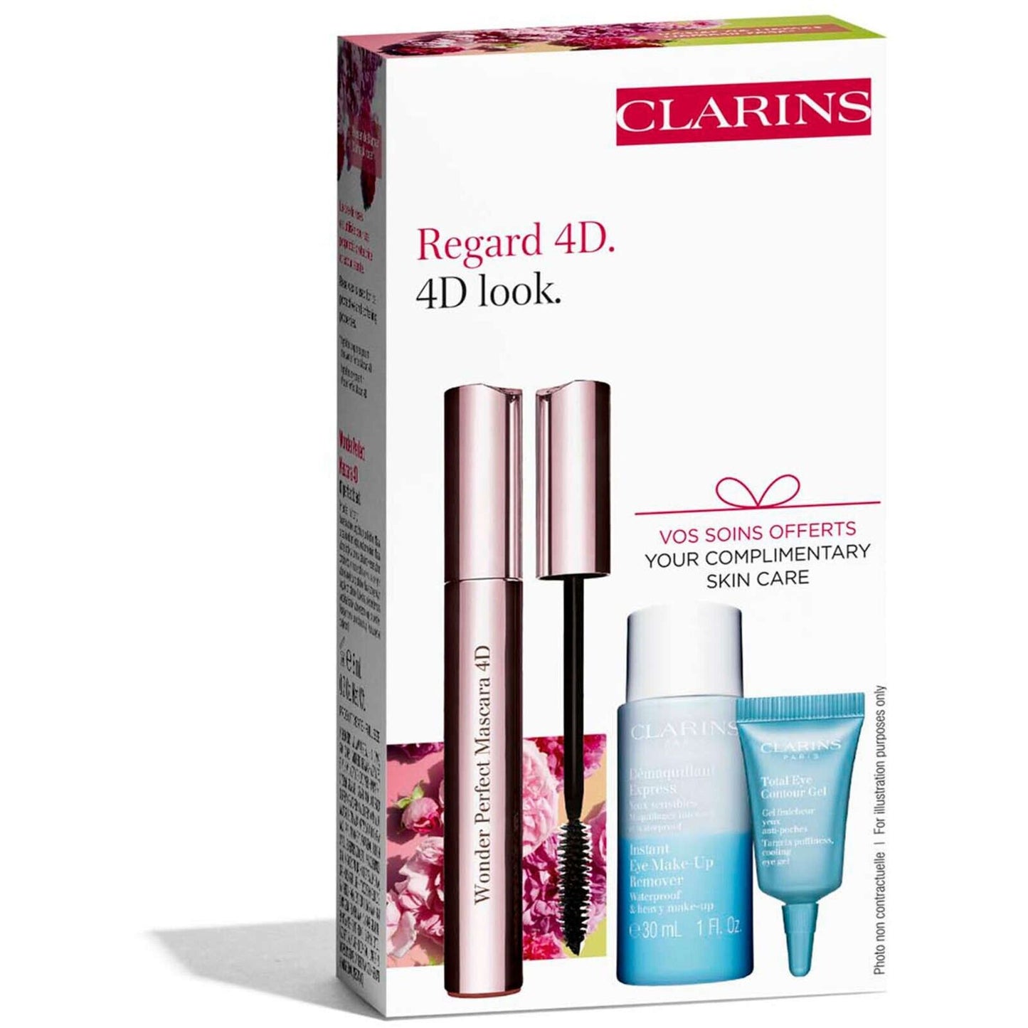 Clarins 4D Look Set Energizing Eyes Fragile Contour Gel Makeup Remover 2pcs NEW