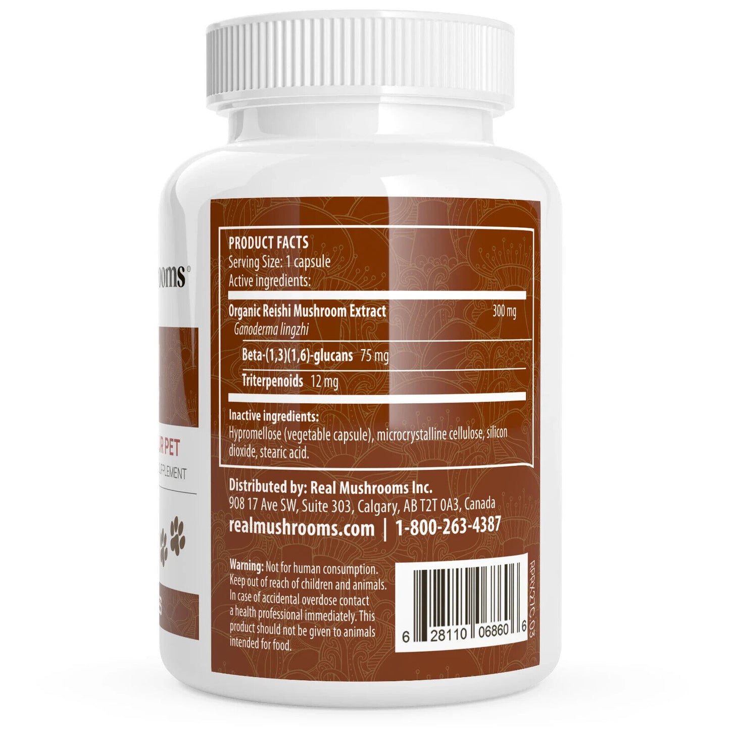 Real Mushrooms Organic Reishi Extract Capsules for Pets Non-GMO 90 Chews NEW