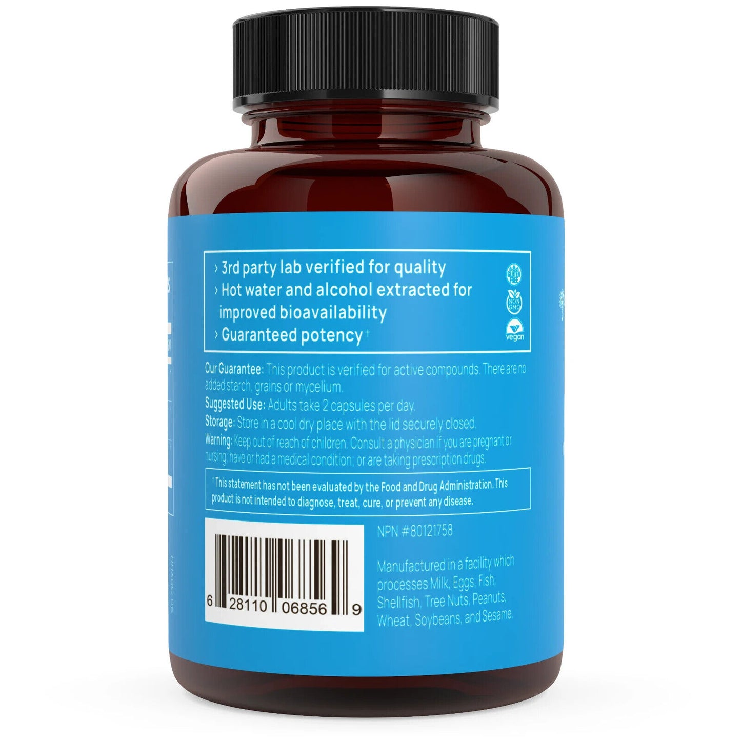 Real Mushrooms RealRest Reishi Valerian Lemon Balm Extract Blends 60 caps NEW