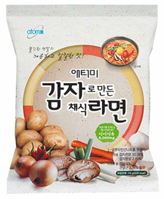 Atomy 土豆素食拉面 12 包韩国方便面纤维辣椒新品