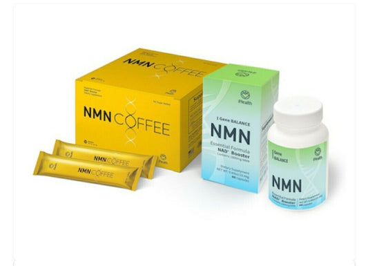 iHealth NMN 超级套装修复基因平衡精华增强剂和 NAD 咖啡 新品