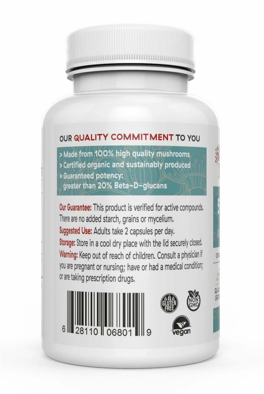 Real Mushrooms Organic 5 Defenders Mushroom Blend Immune Strength 90 caps NEW
