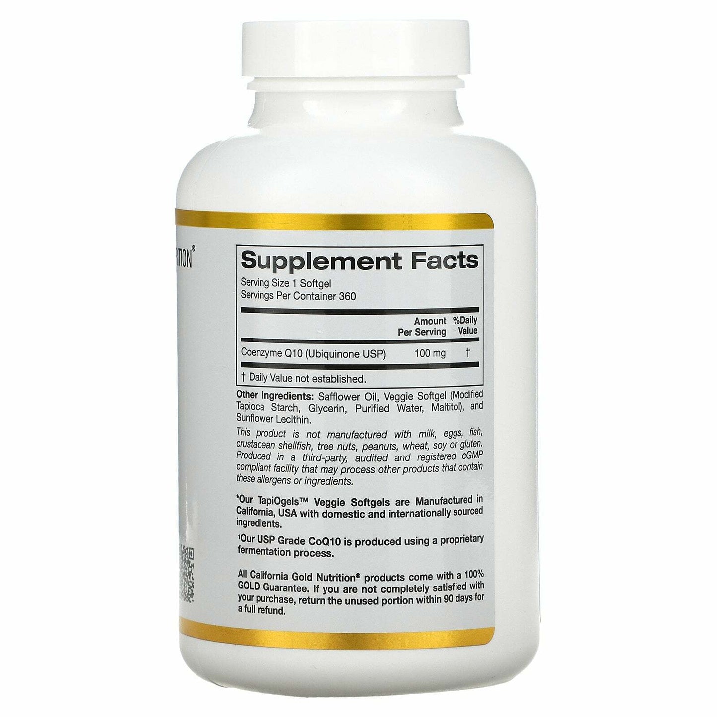 California Gold Nutrition CoQ10 100mg Cardio Heart Support 360 Veggie Caps NEW