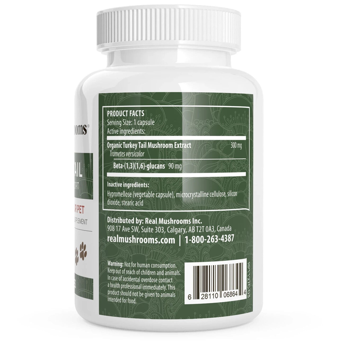 Real Mushrooms Turkey Tail Extract Capsules for Pets Non-GMO 90 Chews NEW