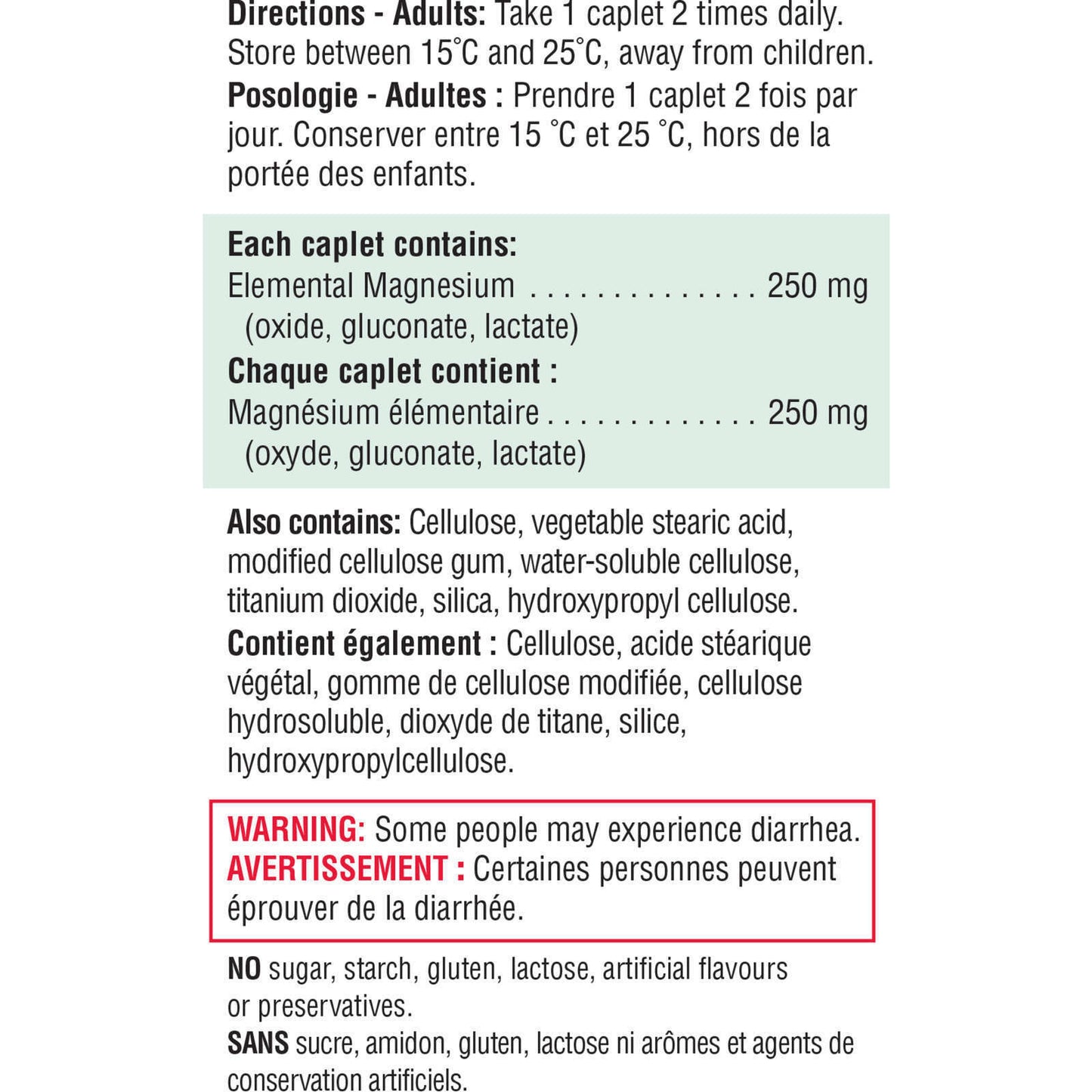 Jamieson Magnesium High Potency Caplets 250mg Bone Muscle Heart 150 pcs NEW