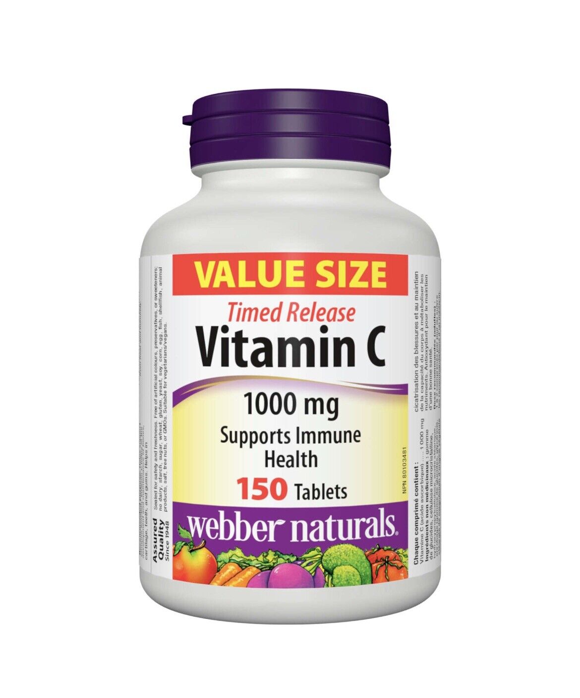 Webber Naturals Timed Release Vitamin C 1000mg Antioxidant Immune 150 Tabs NEW