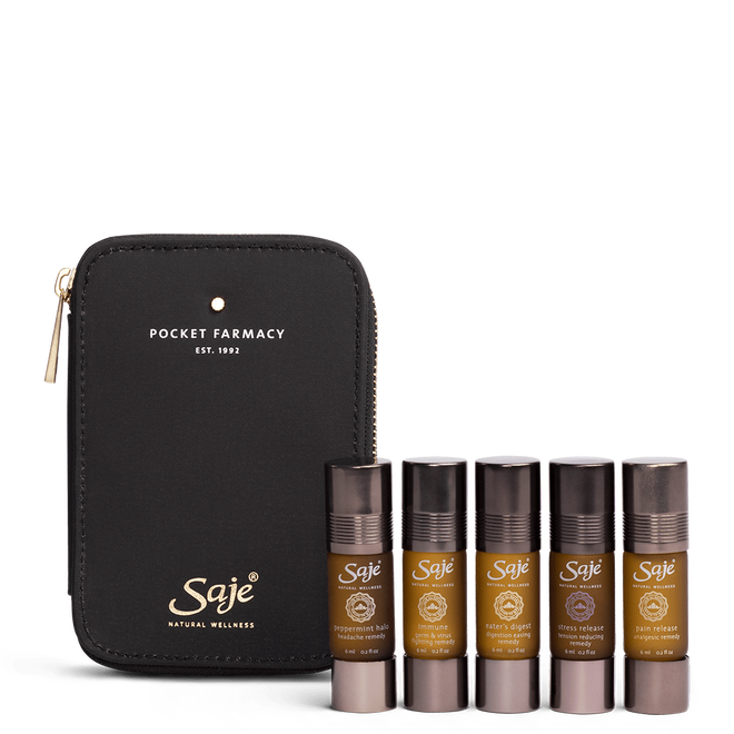 Saje Pocket Farmacy 实体版最佳 Saje 治疗套装 黑色 4 件套 全新