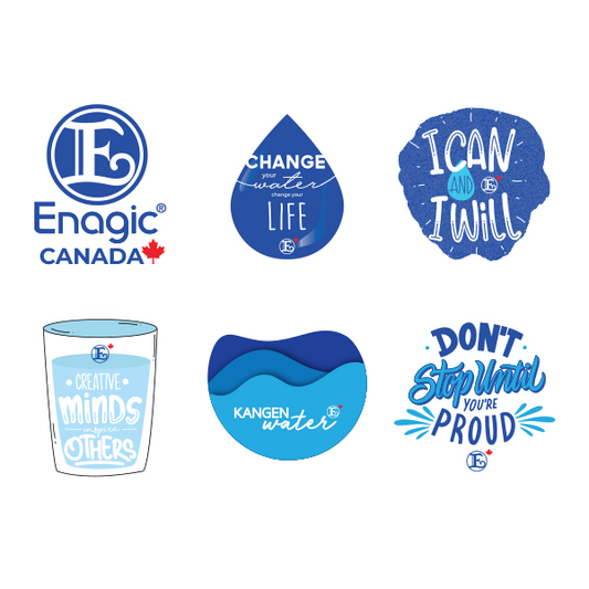 Enagic Kangen Leveluk Water Assorted Vinyl Waterproof Car Stickers 6 Pieces NEW