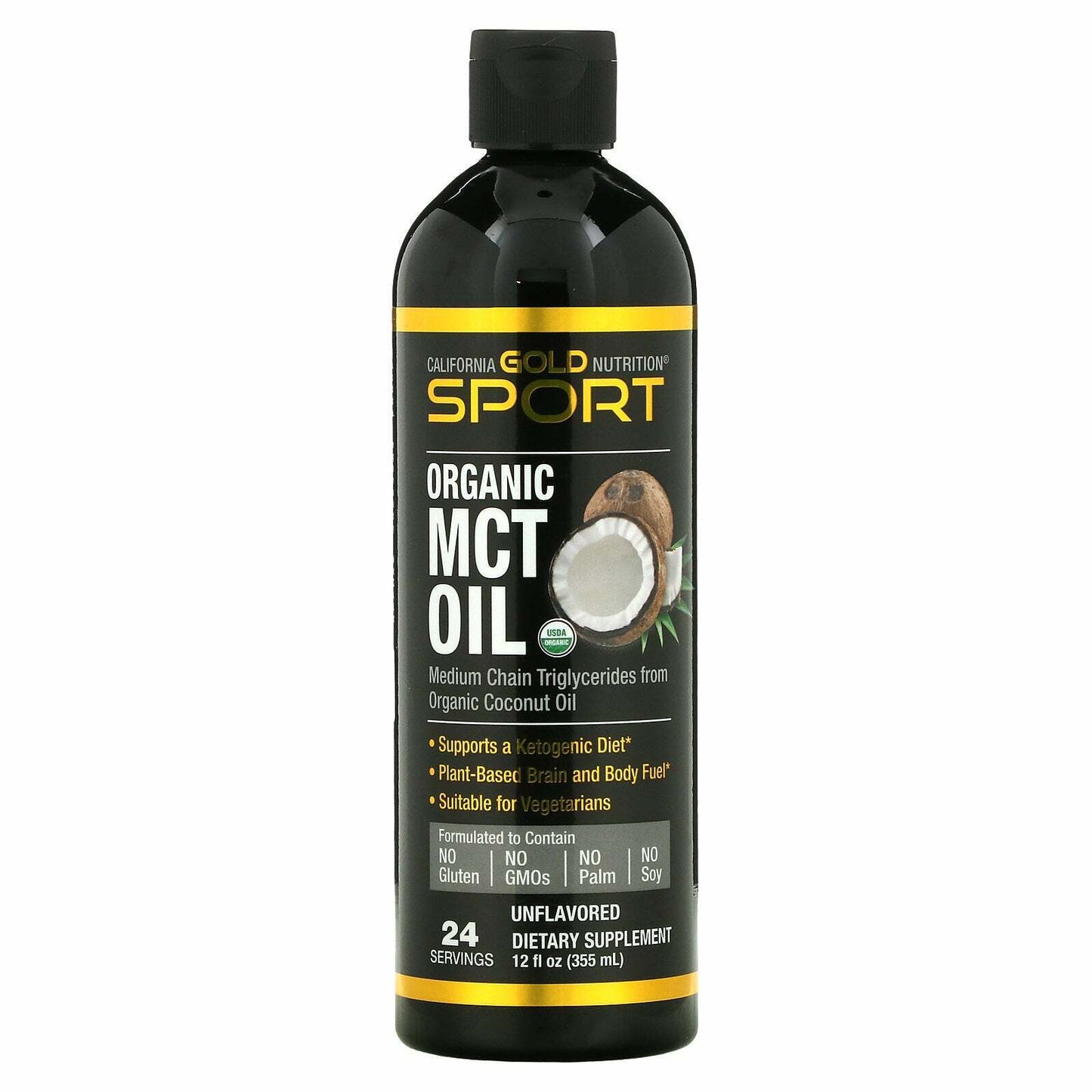 California Gold Nutrition 有机 MCT 油 生酮素食非转基因/大豆 12 液量盎司 新品
