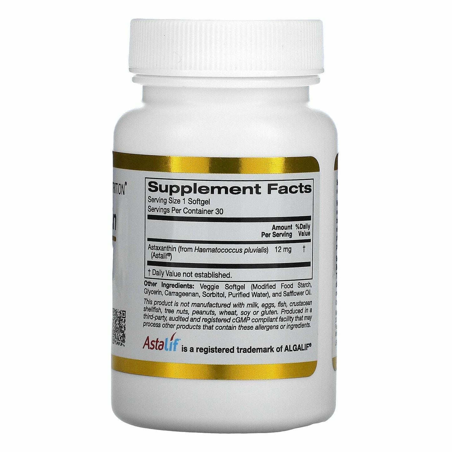 California Gold Nutrition Astaxanthin AstaLif Pure Icelandic 12mg 30 Caps NEW