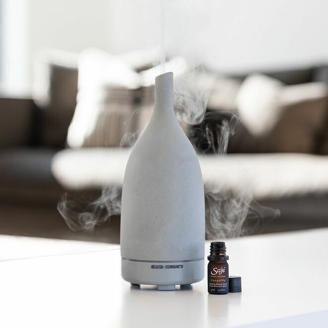 Saje Aroma Om 哑光陶瓷扩散器 Wellness Purify 加湿器 灰色 新品