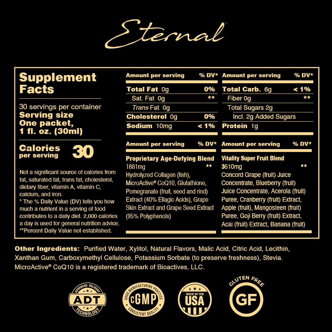 Vasayo Eternal Liposomal Antioxidant Super Blend Potent Youth 30 x 30ml ea NEW