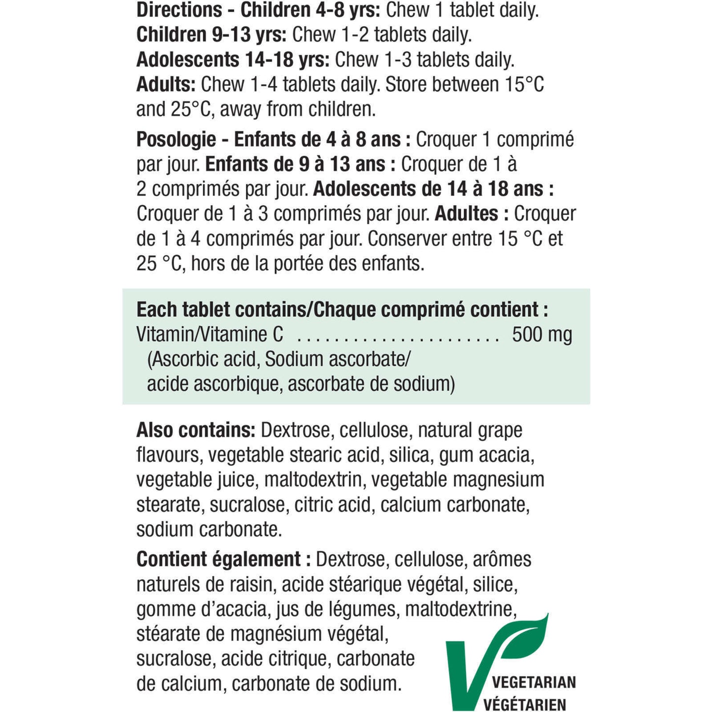 Jamieson Chewable Vitamin C Grape Juice Tablets 500 mg Powerful 120pcs NEW