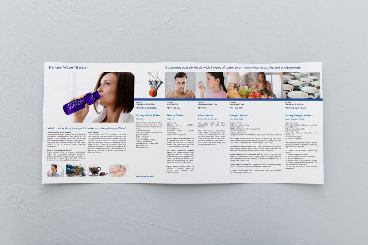 Enagic Kangen Leveluk Water SD501 Brochure Trifold Informational 10 Booklets NEW
