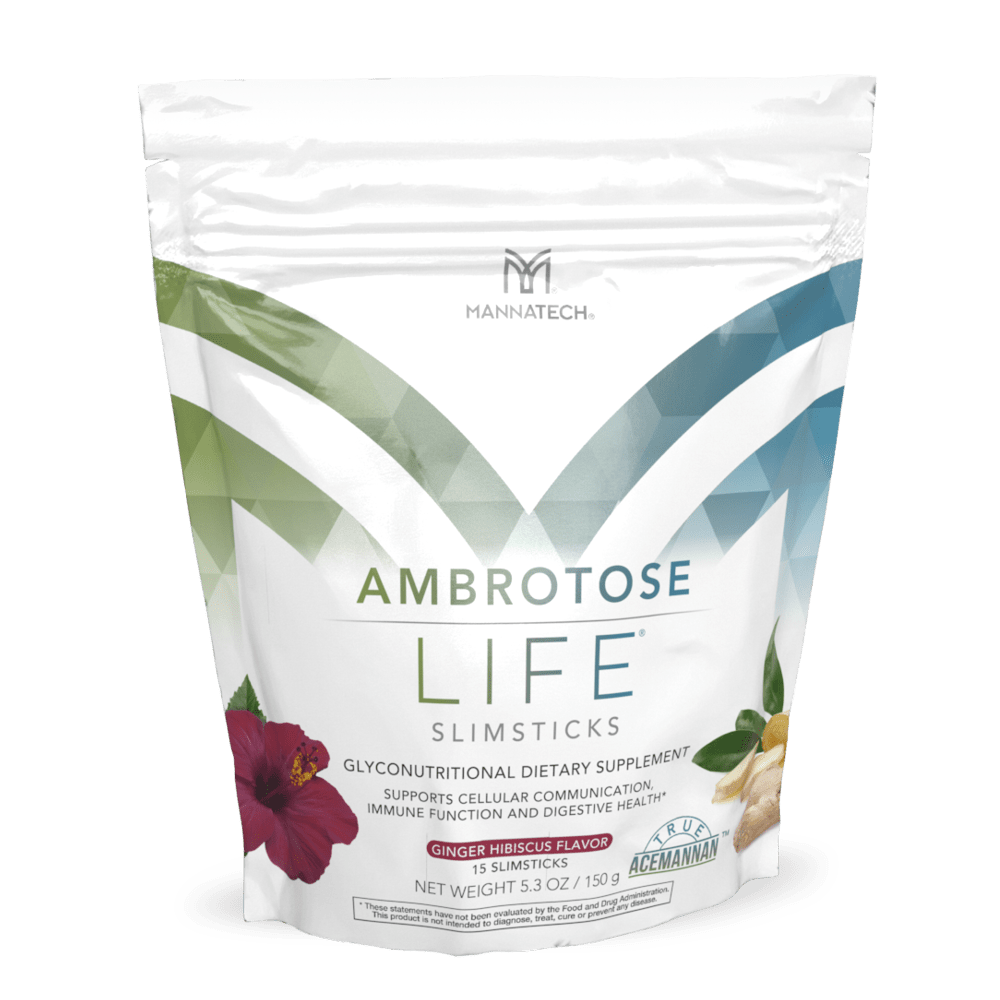 3 Bags Mannatech Ambrotose LIFE Slimsticks Ginger Hibiscus Floral 150g ea NEW