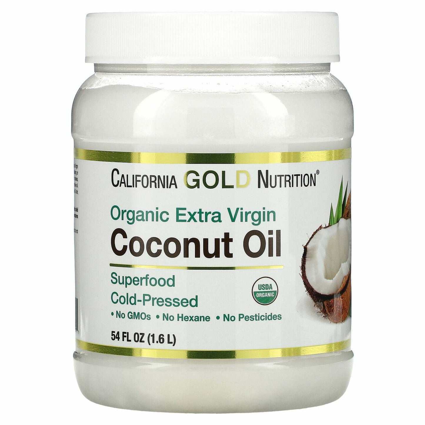 California Gold Nutrition Cold Pressed Organic Extra Virgin Olive Oil 54floz NEW