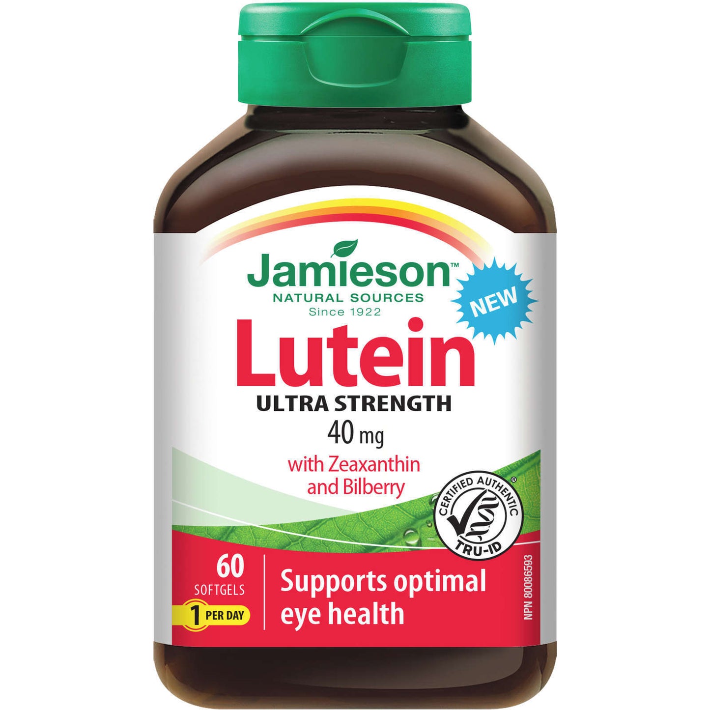 Jamieson 叶黄素 40 毫克含玉米黄质越橘抗氧化眼部护理 60 片全新