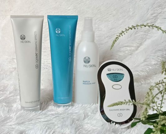 Nu Skin Nuskin Galvanic Body Spa Kit w NaPCA Mist Shaping Gel Dermatic FX NUEVO